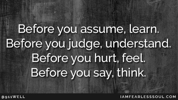 Before you Assume